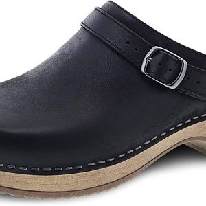 Dansko Berry Slip-On Mule Clogs for Women, Black Nubuck, size 38